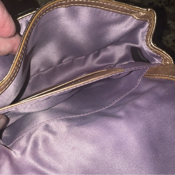 COACH Gold Metallic Leather Madison Chain Mini Shoulder Bag - Picture 10 of 11